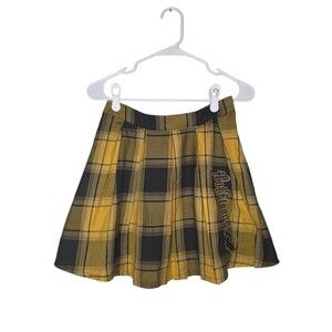 NEW Harry Potter Hufflepuff Wizarding World Pleated Yellow Skirt Small Hot Topic